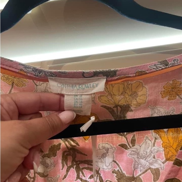 Cynthia Rowley Size 10 linen print dress NWT - Picture 2 of 2